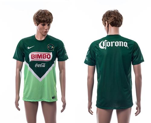 America Blank Green Soccer Club Jersey - Click Image to Close